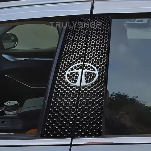 Carbon Fibre Car Center Column Protector(With Custom Car Logo)2pc | Easy Install