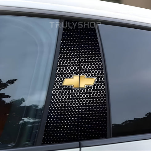Carbon Fibre Car Center Column Protector(With Custom Car Logo)2pc | Easy Install