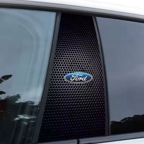 Carbon Fibre Car Center Column Protector(With Custom Car Logo)2pc | Easy Install
