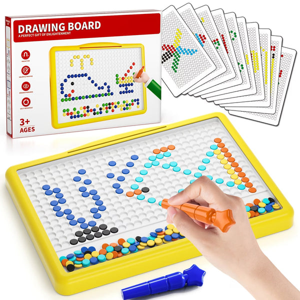 Magnetic Doodle Board with Pen (20 Free Pattern Cards) | Premium Quality