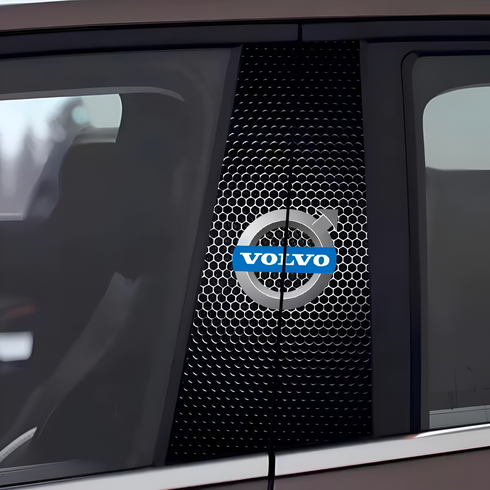 Carbon Fibre Car Center Column Protector(With Custom Car Logo)2pc | Easy Install